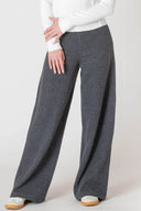 Dex/Room 34 Ladies Charcoal Heather Wide Leg Ribbed Pant