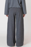 Dex/Room 34 Ladies Charcoal Heather Wide Leg Ribbed Pant