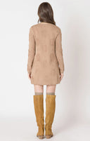 Dex Ladies Toffee Easy Crewneck Cardigan