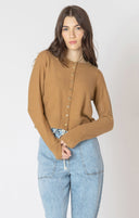Dex Ladies Toffee Easy Crewneck Cardigan