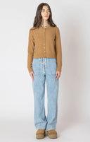 Dex Ladies Toffee Easy Crewneck Cardigan