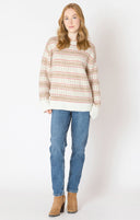 Dex Ladies Red Fairisle Oversized Patterned Sweater