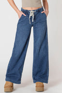 Dex/Room 34 Ladies Dark Denim Wash Wide Leg Denim Pant