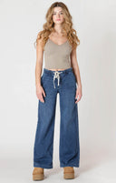 Dex/Room 34 Ladies Dark Denim Wash Wide Leg Denim Pant