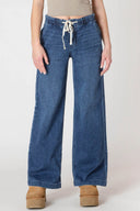 Dex/Room 34 Ladies Dark Denim Wash Wide Leg Denim Pant