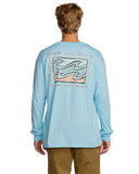 Billabong Mens Crown Blue Crayon Wave LS Shirt