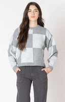 Dex Ladies Heather Grey Colourblock Sweater