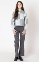 Dex Ladies Heather Grey Colourblock Sweater