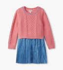 Hatley Girls Flamingo Pink Mix Media Dress