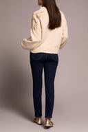 Tribal Ladies Latte LS Mock Neck Sweater w/Sequins