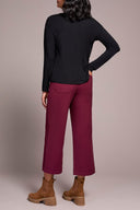 Tribal Ladies Black Ls V-Neck Top w/Pleats