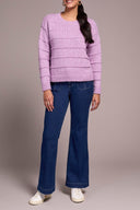 Tribal Ladies Purple Lotus Crewneck Sweater