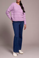 Tribal Ladies Purple Lotus Crewneck Sweater