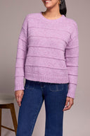 Tribal Ladies Purple Lotus Crewneck Sweater