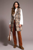 Tribal Ladies Sandstone Wide Notch Collar Button Font Vest