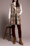 Tribal Ladies Sandstone Wide Notch Collar Button Font Vest