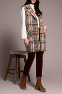 Tribal Ladies Sandstone Wide Notch Collar Button Font Vest