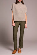 Tribal Ladies Oatmeal Cap Sleeve Sweater