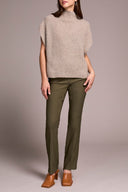 Tribal Ladies Oatmeal Cap Sleeve Sweater