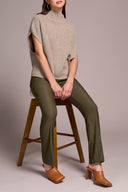 Tribal Ladies Oatmeal Cap Sleeve Sweater