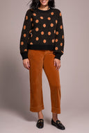 Tribal Ladies Black LS Crewneck Sweater