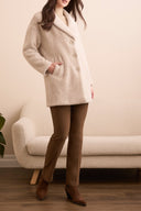 Tribal Ladies Sandstone LS Button Front Shawl Collar Coat