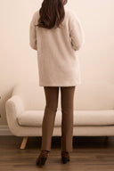 Tribal Ladies Sandstone LS Button Front Shawl Collar Coat