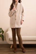 Tribal Ladies Sandstone LS Button Front Shawl Collar Coat