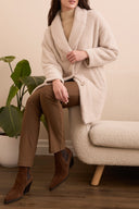 Tribal Ladies Sandstone LS Button Front Shawl Collar Coat