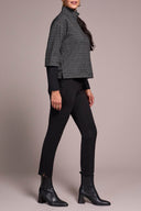 Tribal Ladies Charcoal LS Mock Neck Top w/Combo