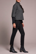 Tribal Ladies Charcoal LS Mock Neck Top w/Combo