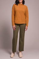 Tribal Ladies Bran LS Funnel Neck Dolman Top