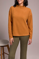Tribal Ladies Bran LS Funnel Neck Dolman Top