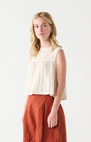 Dex Ladies Oatmeal Pointelle Knit Top