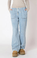 Dex Ladies Washed Blue Wide Leg Denim Pant