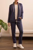 Tribal Ladies Sapphire LS Mock Neck Cardigan
