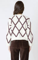 Dex Ladies Cream/Cocoa Diamond Check Sweater