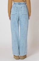 Dex Ladies Washed Blue Wide Leg Denim Pant