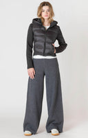 Dex/Room 34 Ladies Black Mixed Fabric Puffer Vest
