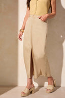 Tribal Ladies Dusty Sand Flowy Full Length 5 Pocket Skirt