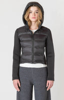 Dex/Room 34 Ladies Black Mixed Fabric Puffer Vest