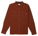 Hurley Mens Hickory Brown Santa Cruz Twill Flannel LS Shirt