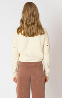 Dex Ladies Floral Embroidery Crewneck Cardigan
