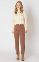 Dex Ladies Floral Embroidery Crewneck Cardigan