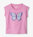 Hatley Girls Lilac Chiffon Painted Butterfly Snap Up Tshirt