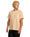 Billabong Mens Light Khaki Essential Premium SS Tshirt
