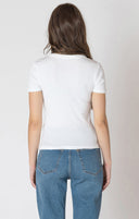 Dex Ladies White Basic Ribbed Tshirt