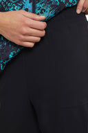 Tribal Ladies Black Pull On Capri