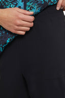 Tribal Ladies Black Pull On Capri