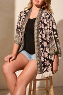 Tribal Ladies Black Lined Embellished Soft Jacket